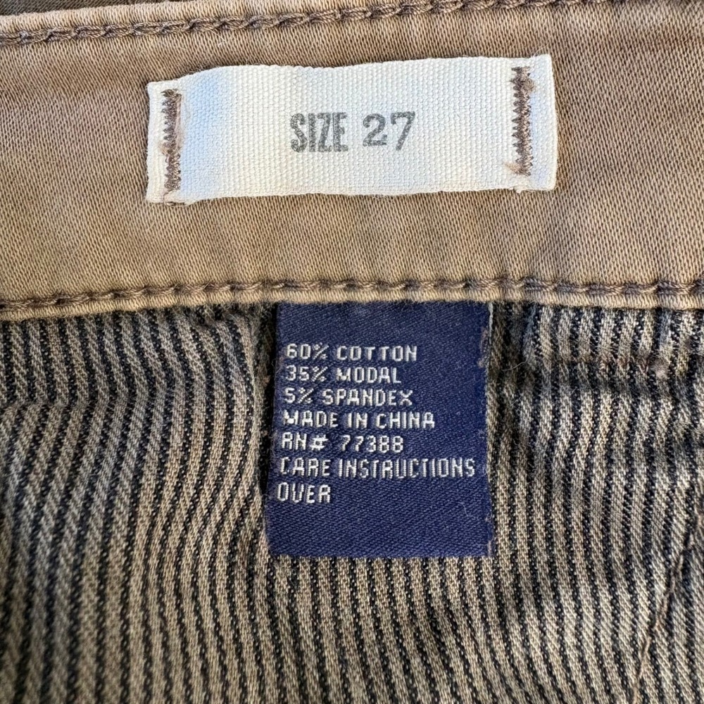 Madewell Skinny Pants Womens Dark Khaki Stretch Cotton Blend Size 27 - Picture 4 of 5